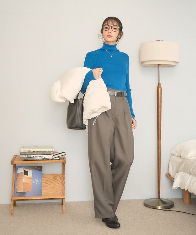 WEGO 【手洗い可】タートルネックニット ブルー