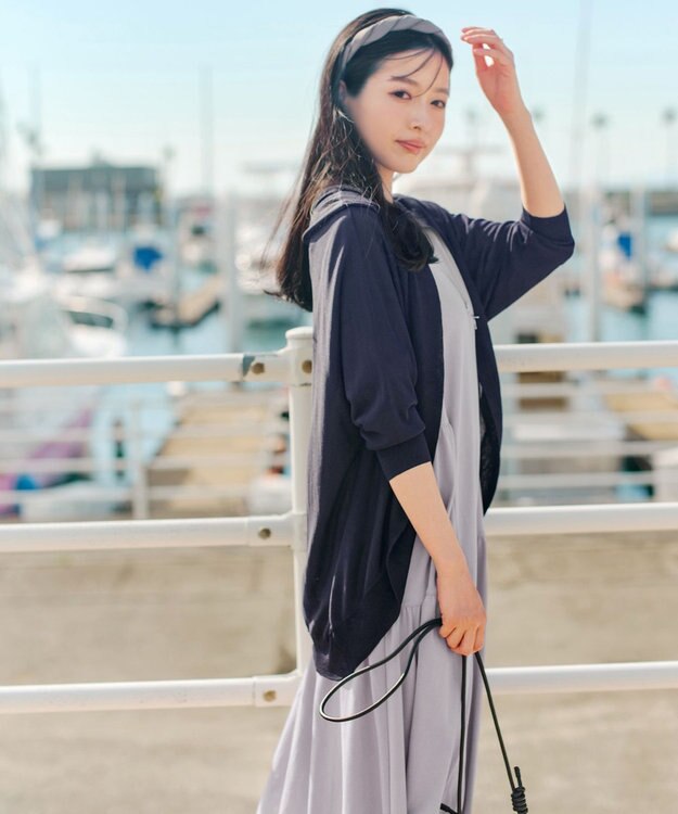 Tiaclasse ドルマンニットカーディガン ネイビー