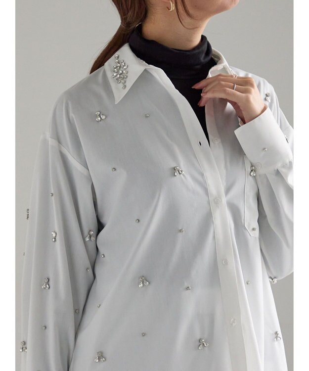 Te chichi ビジューデザインシャツ《2025winter catalog item》 オフホワイト