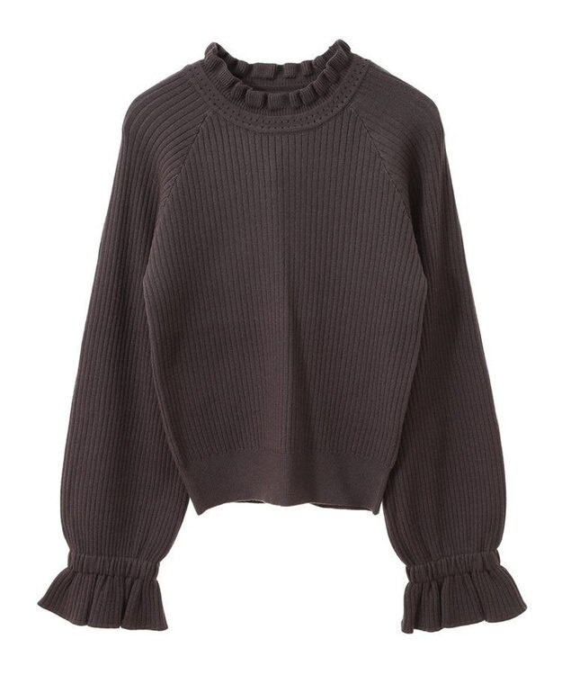 Green Parks ・ｓｗｉｎｇ　ｂｙ　キャンディスリーブリブニット Charcoal Gray