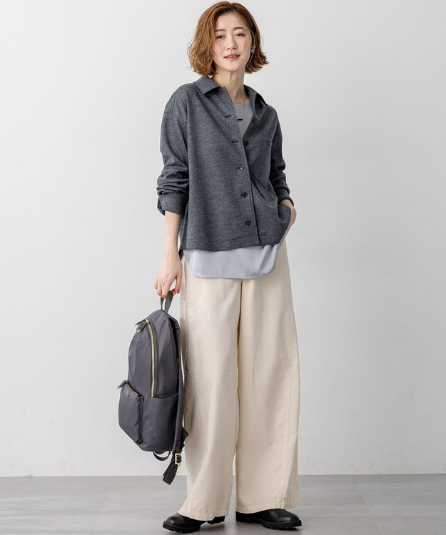 23区 【滝沢眞規子さん着用/VERY掲載/洗える】ウールミルドジャージー シャツ グレー系