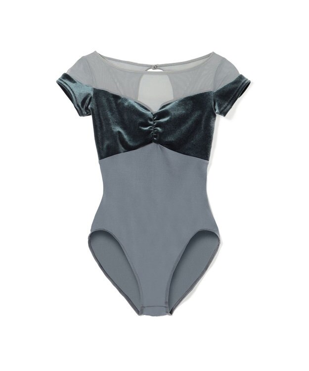 Chacott ハーフスリーブレオタード アッシュグレー