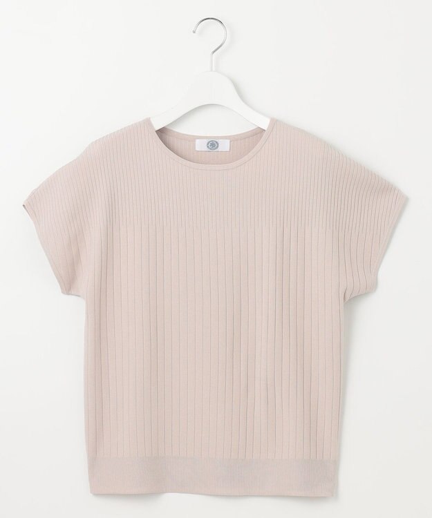 J.PRESS LADIES L 【洗える】レーヨンエリートストレッチ フレンチスリーブ ニット ベージュ系