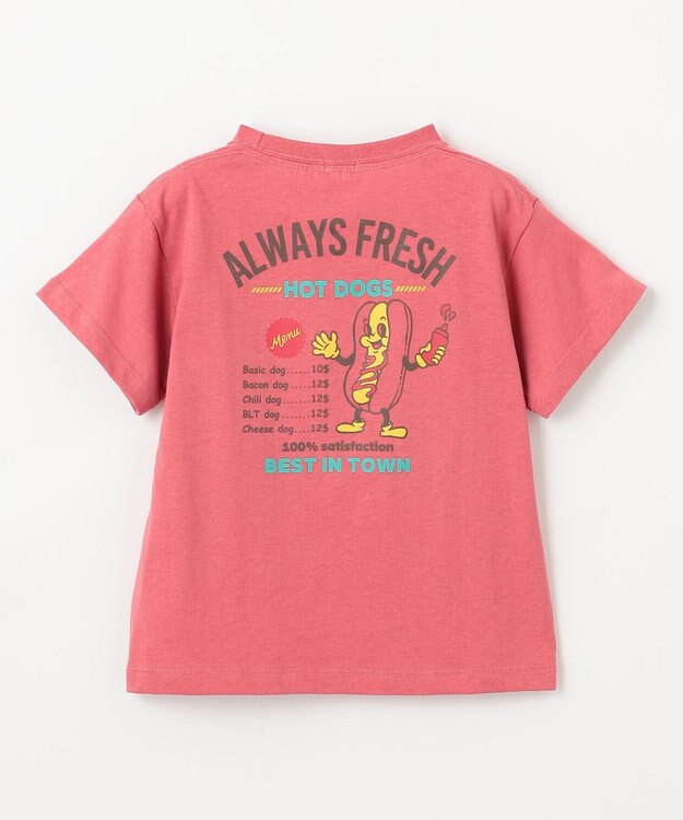 ANY KIDS バックプリント 半袖Tシャツ レッド（ホットドッグ）