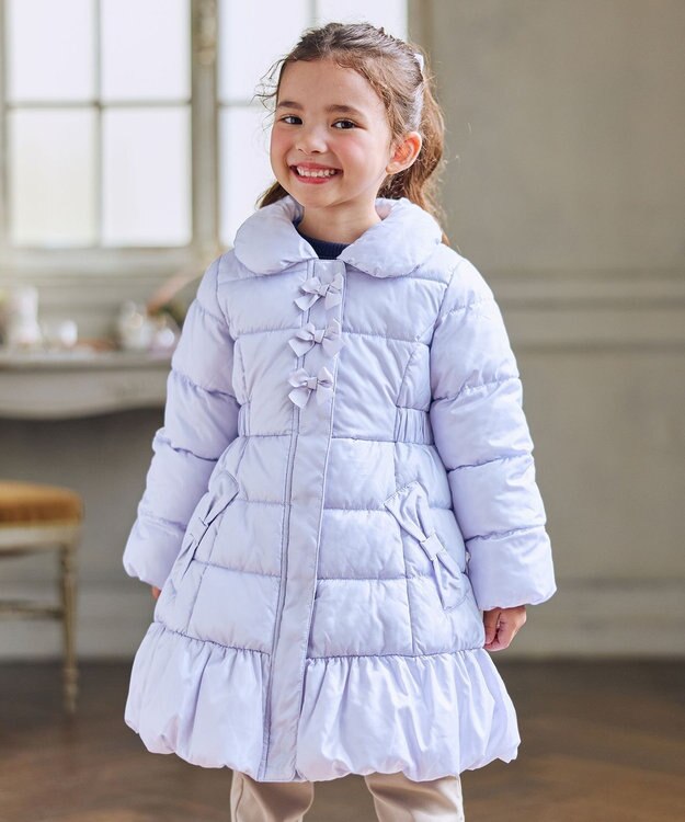 ANY KIDS 【フード取り外し/洗濯機可能】Aラインコート サックスブルー