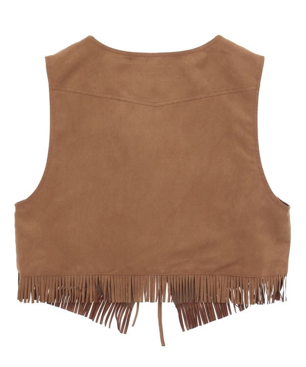 earth music&ecology スウェード調フリンジベスト Brown