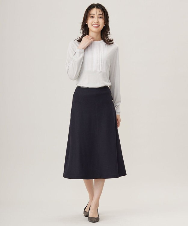 J.PRESS LADIES ウォッシャブルウール タック ドットレース カットソー ベージュ系