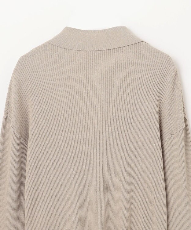 GRACE CONTINENTAL スラブリブシャツニットトップ ベージュ