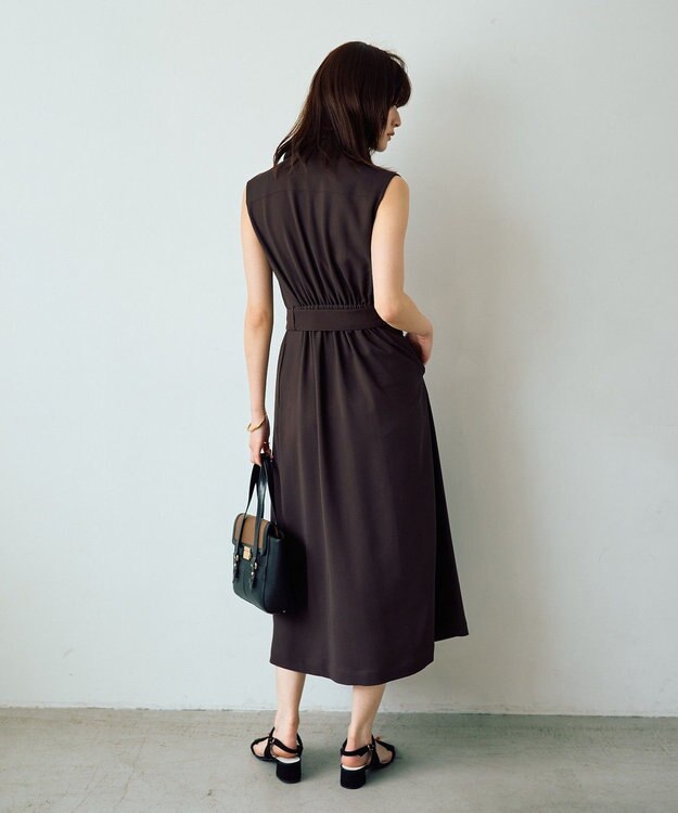 YECCA VECCA 【UVカット/接触冷感】トレンチジレワンピース Brown