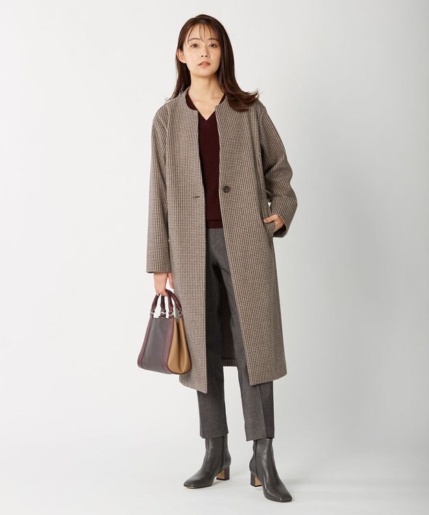 J.PRESS LADIES 【洗える】チェルビック テーパード パンツ ダークブラウン系