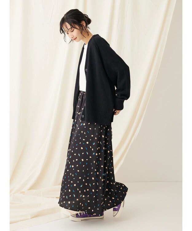 CRAFT STANDARD BOUTIQUE Ｖネックアウトリンキングカーディガン Black