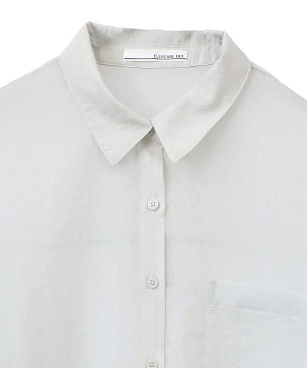 Green Parks 　・ＥＬＥＮＣＡＲＥ　ＤＵＥ　ラメシアー長袖シャツ Charcoal Gray