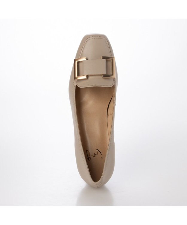 ing <ing>スクエアバックルローファーパンプス ベージュ
