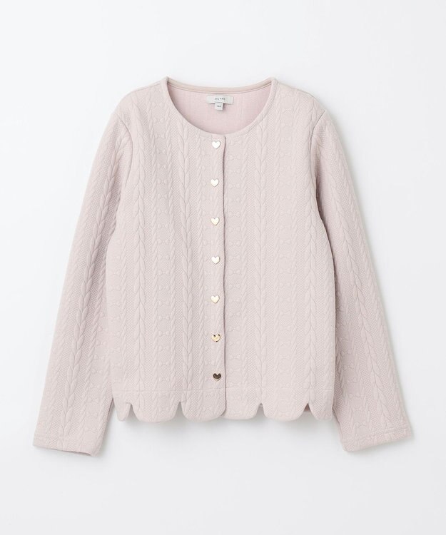 ANY KIDS ふくれ ジャガード カーディガン ミルクティー