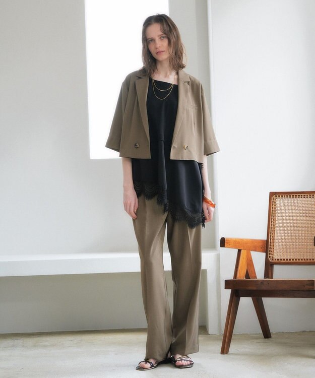 YECCA VECCA 2wayアシメデザインノースリーブブラウス Black