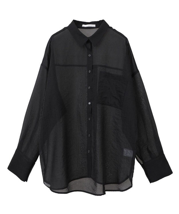 Green Parks 　・ＥＬＥＮＣＡＲＥ　ＤＵＥ　ラメシアー長袖シャツ Charcoal Gray