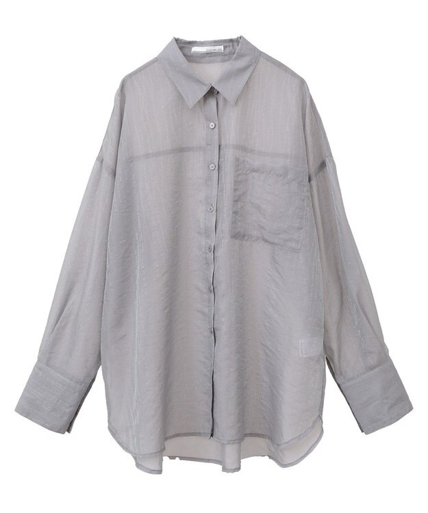 Green Parks 　・ＥＬＥＮＣＡＲＥ　ＤＵＥ　ラメシアー長袖シャツ Charcoal Gray