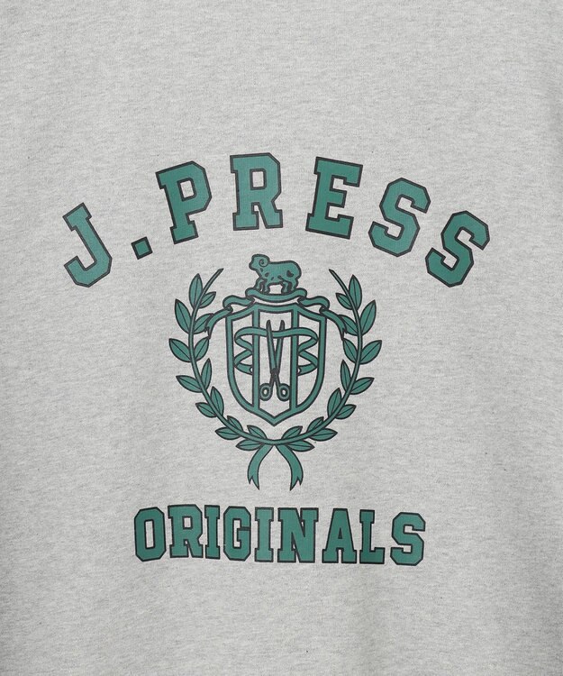 J.PRESS MEN 【J.PRESS ORIGINALS】【UNISEX】Supima Recycle Cotton CREST Logo Sweat ライトグレー系