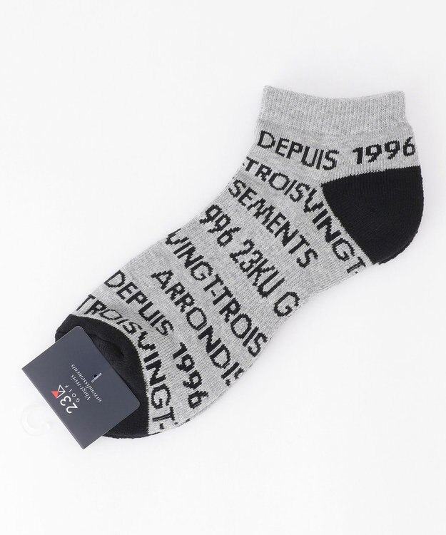 23区GOLF 【MEN】ロゴ総柄ハーフソックス ライトグレー系