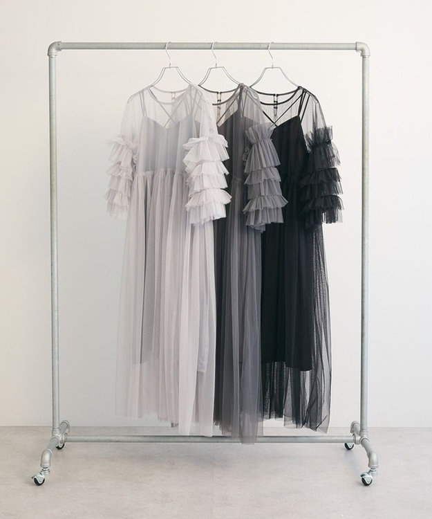 Green Parks ・Ｒａｉｌｍｅ　チュールワンピース（インナーＯＰ付） Black