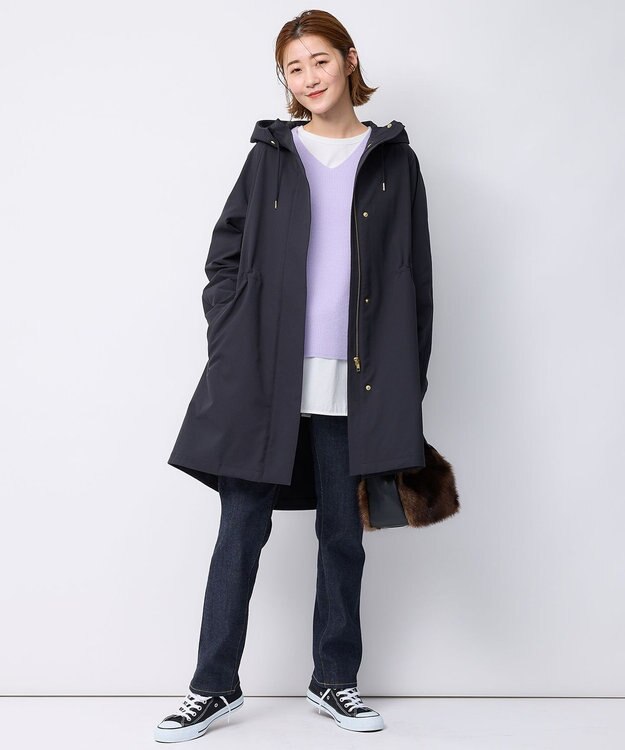 23区 【洗える】ウールカシミヤ Vネック ニット ライラック系