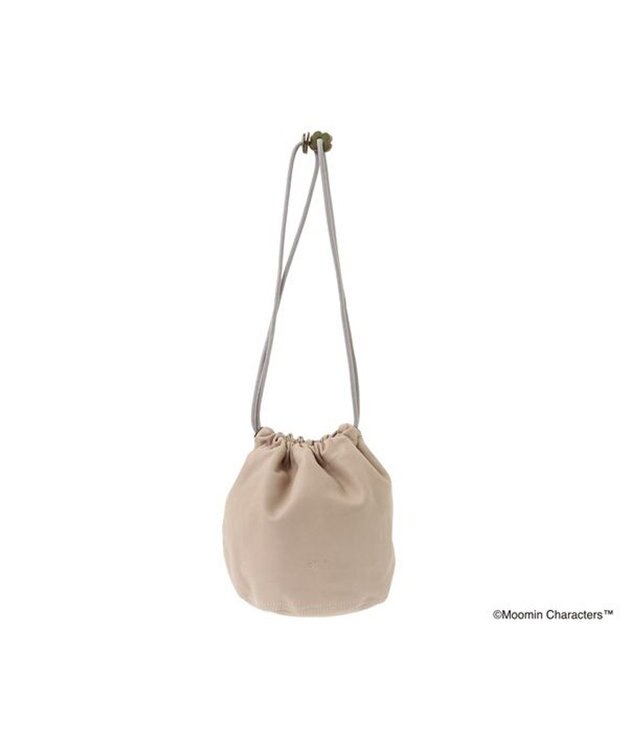 genten サステナブル巾着 手持ちタイプ「ムーミン＆スナフキン」 グレージュ