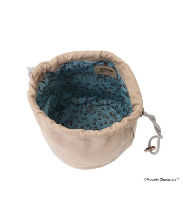 genten サステナブル巾着 手持ちタイプ「ムーミン＆スナフキン」 グレージュ