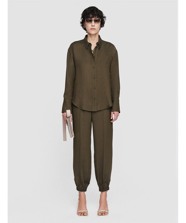 JOSEPH ビスコースツイル　ボタンダウンシャツ Hass Avocado