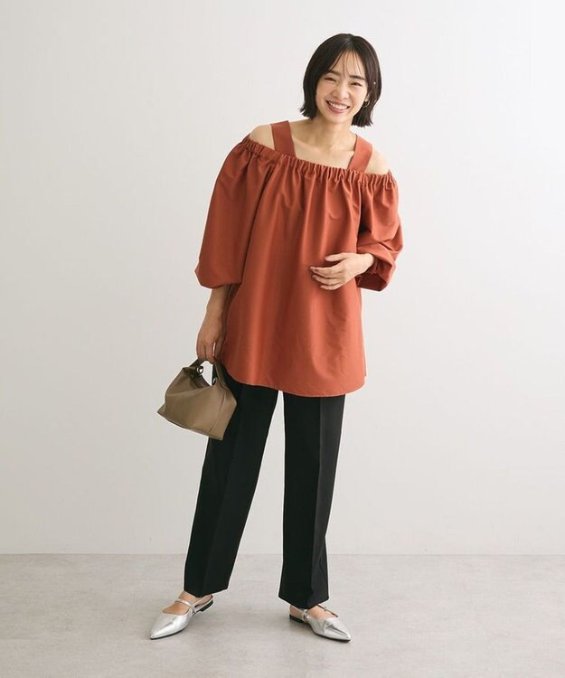 Green Parks ２ｗａｙバルーンスリーブブラウス Orange
