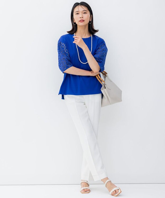 23区 【好評につき新色追加】アイレットジャージー カットソー ブルー系