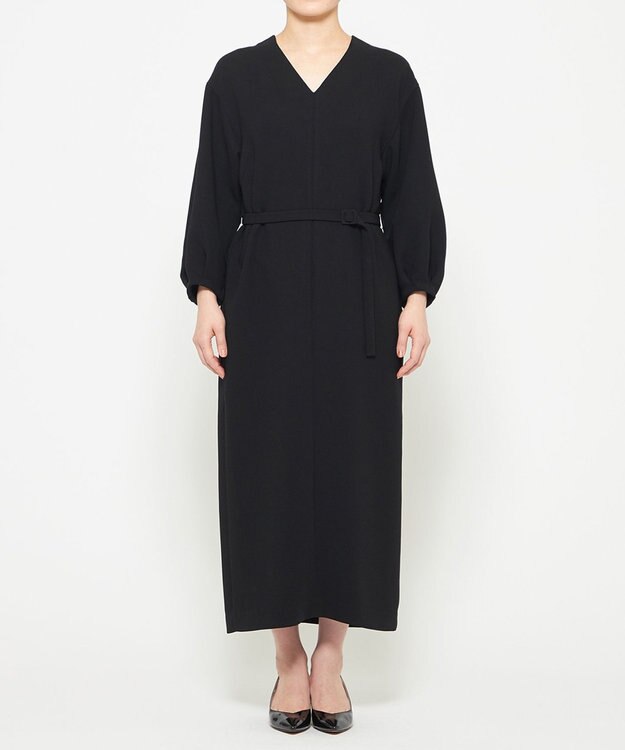 uncrave ウォッシャブル ダブルクロス ワンピース ブラック