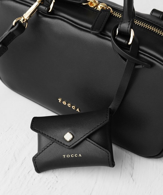 TOCCA CLAVIER LEATHER BOSTON BAG ボストンバッグ ブラック系