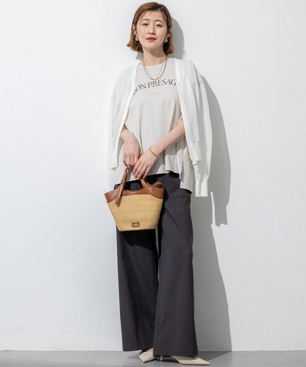 23区 雑材 ショルダーバッグ ナチュラル×ブラウン