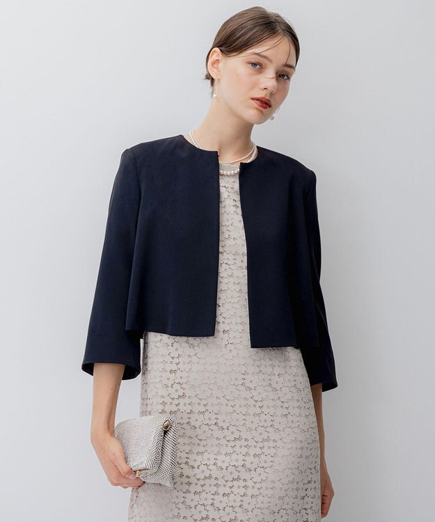 23区 【APPLAUDIR】オプティカルフラワーレース ドレス ベージュ系