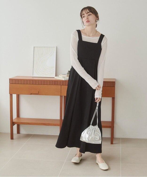 WEGO 【ANGIE VINTAGE】バックベルトジャンパースカート ブラック
