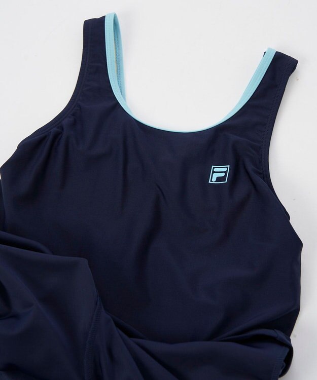 OP／FILA 【FILA】キュロットワンピース スクール水着 ネイビー×サックス
