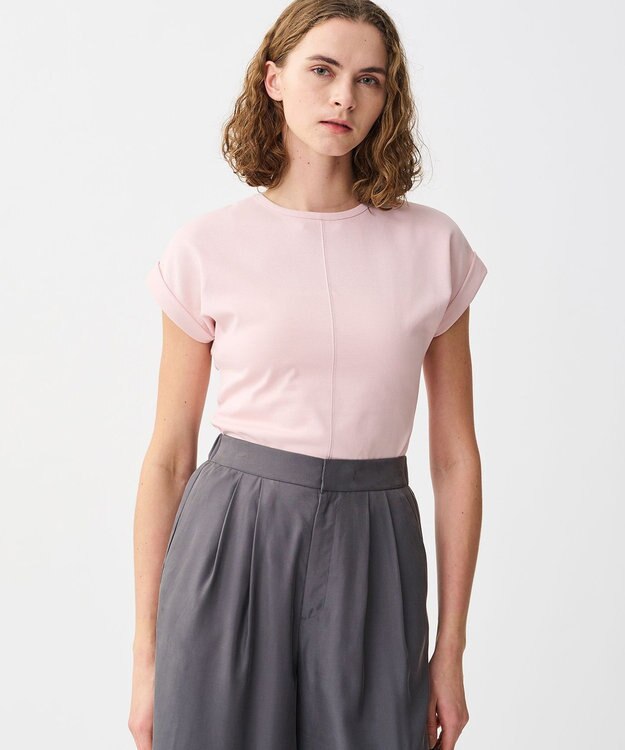 uncrave ダブルフェイスジャージー 2WAYスリットトップス ピンク