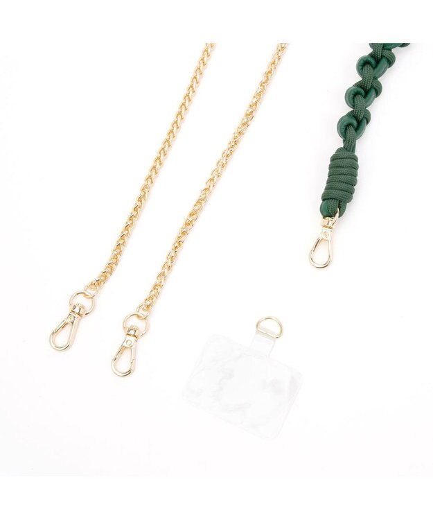 UNBILLION ペルケ perche / ドット型押し・ジャバラチャームウォレットショルダー グリーン