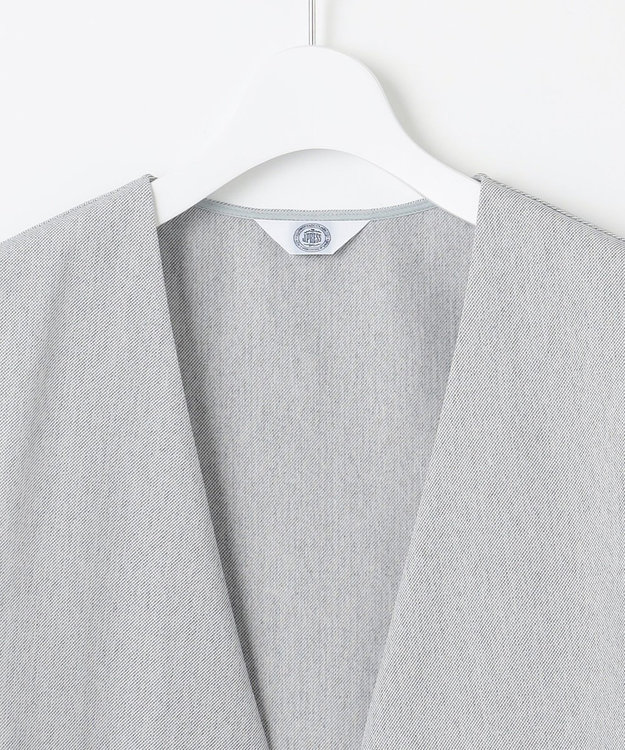 J.PRESS LADIES L リネンライクジャージー ロング ジレ ライトグレー系