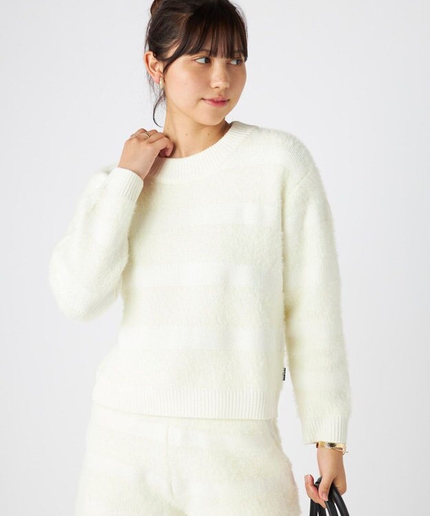 OP／FILA 【ocean pacific】ふんわりハグニットトップス オフホワイト