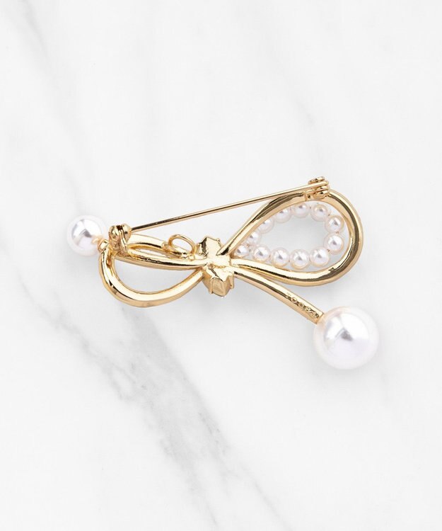 TOCCA 【八木アリサさん着用】SHAKE RIBBON 2WAY BROOCH NECKLACE ブローチネックレス ゴールド系