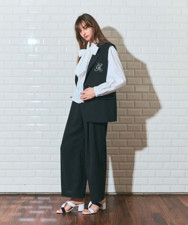 GRACE CONTINENTAL リネンタッチジレジャケット ブラック