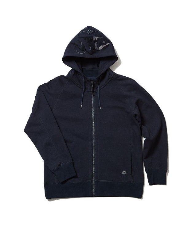 JOSEPH ABBOUD MOUNTAIN 【UNISEX】OGパイルエンブロイダイリー パーカー ネイビー系