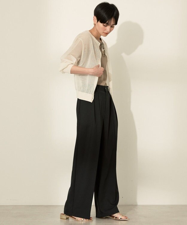 AMERICAN HOLIC シアークルーネックニットカーディガン Ivory