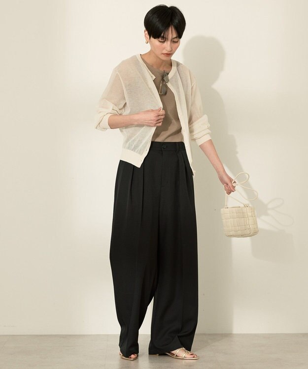 AMERICAN HOLIC シアークルーネックニットカーディガン Ivory