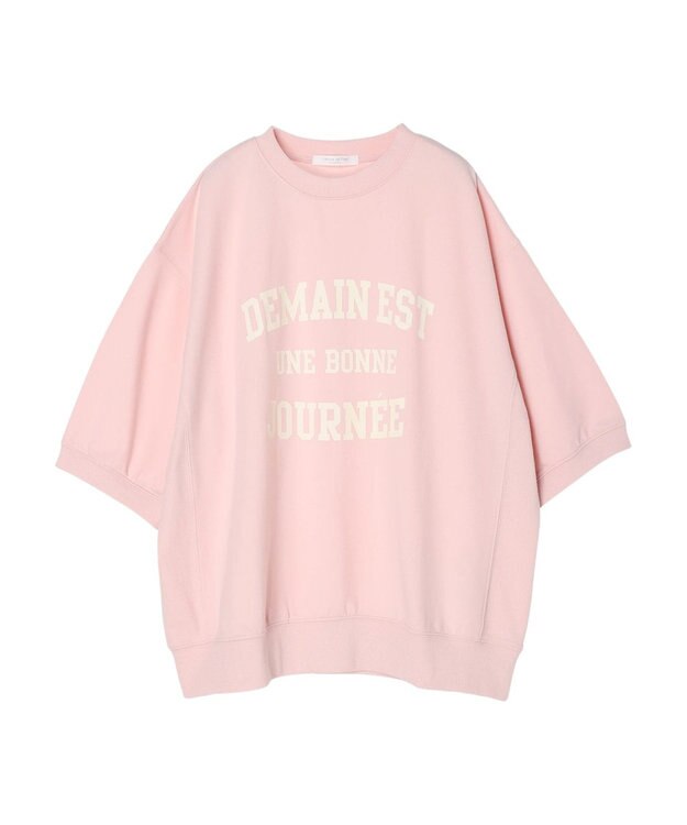 Green Parks ７分袖ロゴ裏毛プルオーバー Pink