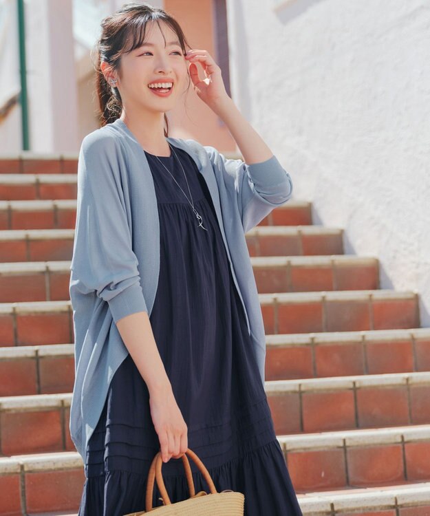 Tiaclasse ドルマンニットカーディガン サックス