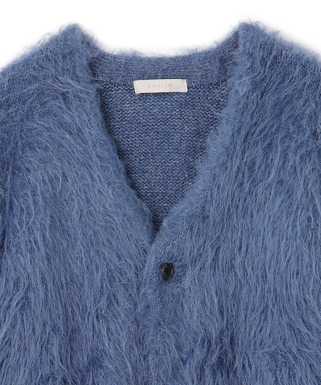 UNFILO MENS 【男女兼用】シャギーニット カーディガン ブルー