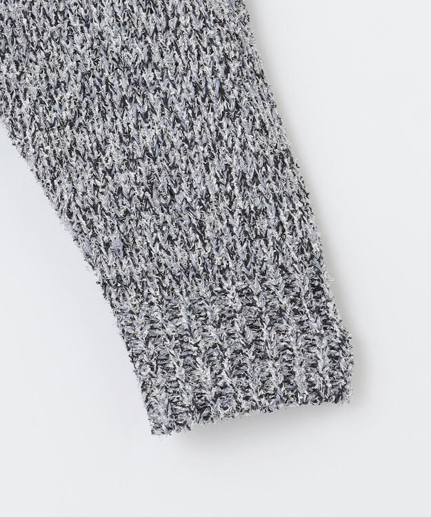 自由区 【洗える】ラメブークレ ニット ブルー系