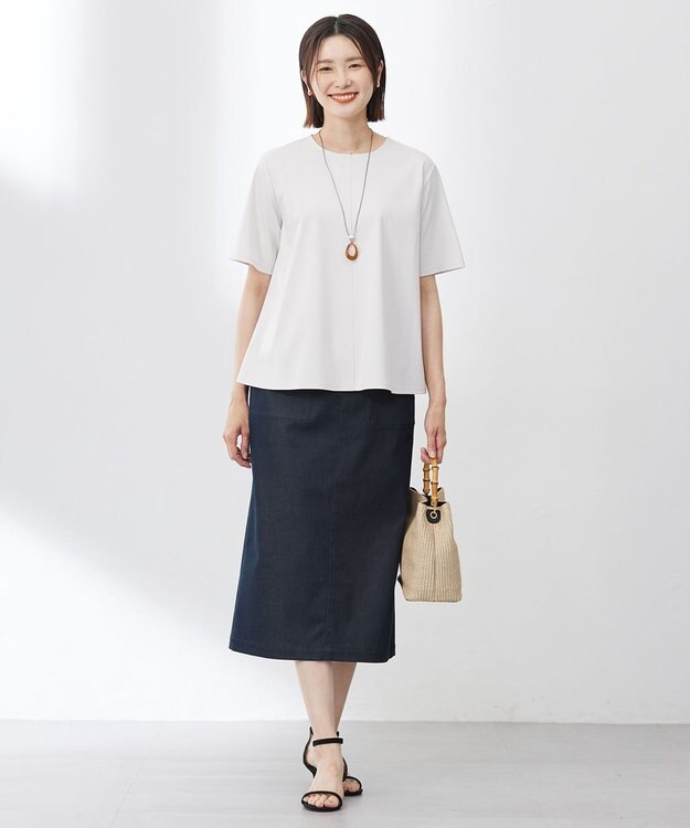 J.PRESS LADIES マーブルオーバルネックレス ブラウン系